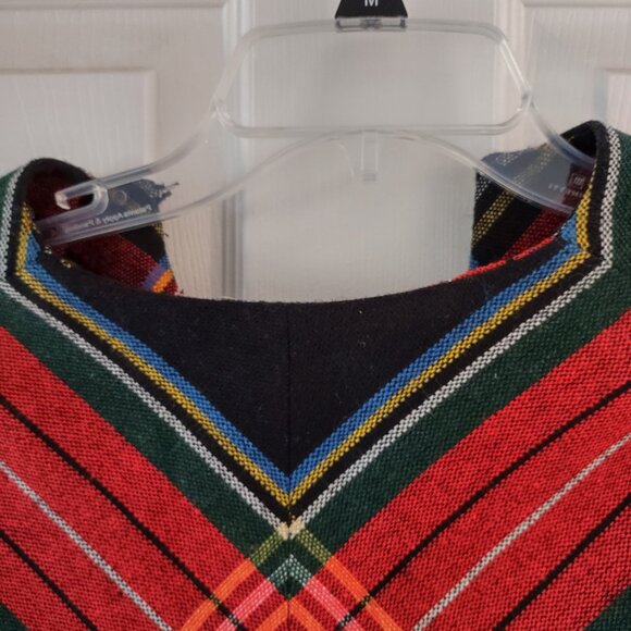 Ladies Vintage R&K Knits Red Plaid Poncho Size 8 From Early 1970s - Picture 6 of 9